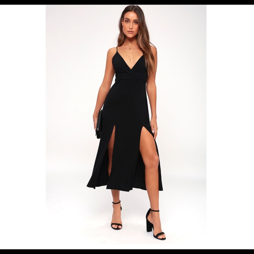 NEW Black Slit Dress
